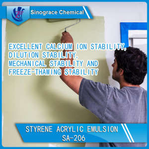 Strong Adhesive Styrene Acrylic Emulsion for Wall Paints Coatings